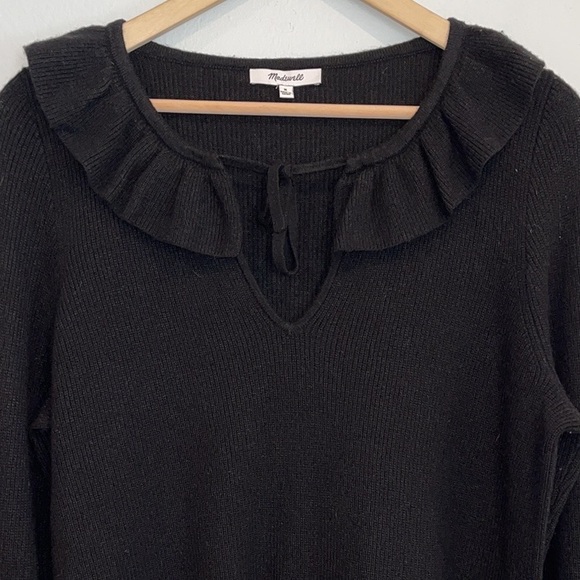 NEW Madewell Tie-Neck Ruffle Pullover Sweater - Picture 7 of 12